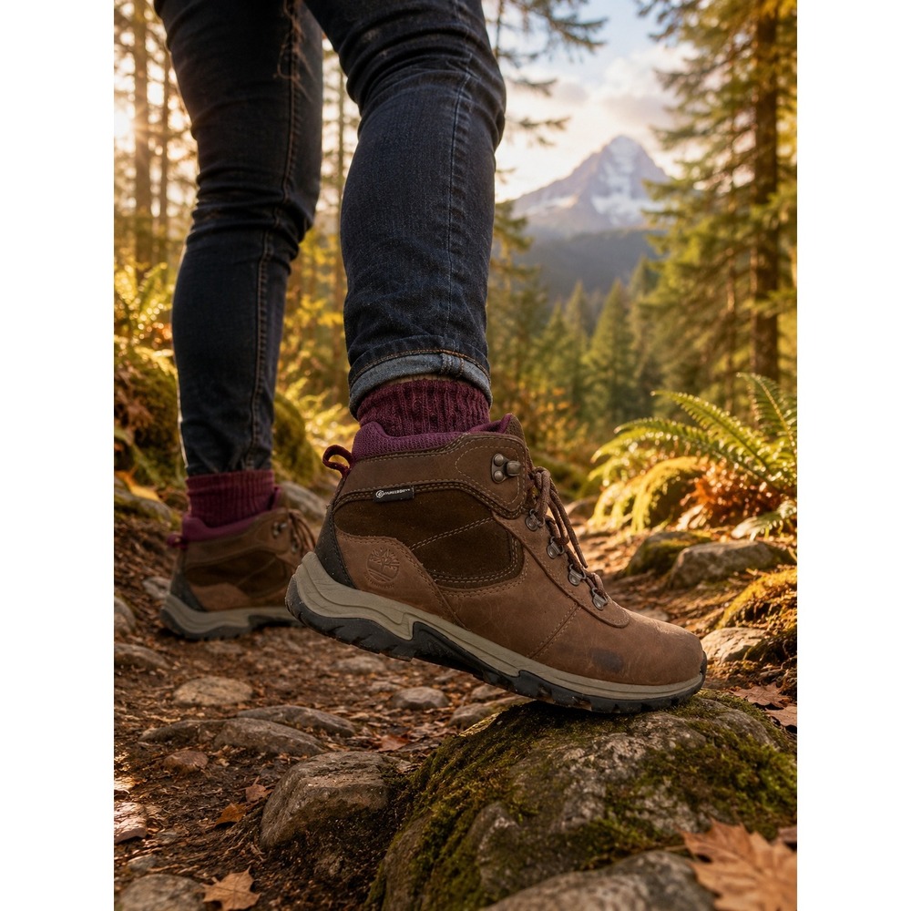 Timberland Mt Maddsen Mid Waterproof Hiking Boots Brown Burgundy A1Q52 Women 7.5